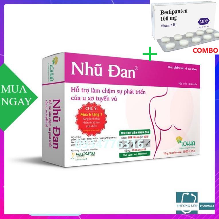 Combo Bedipanten 100mg +  NHŨ ĐAN Hỗ trợ và phòng ngừa tái phát u vú lành tính