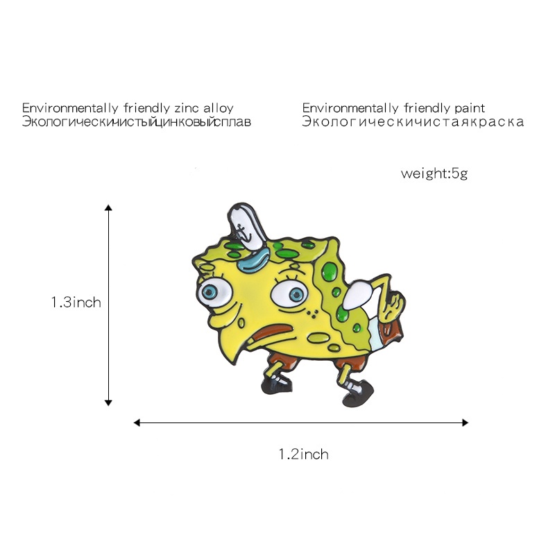 Ghim cài áo hình hoạt hình spongebob ngộ nghĩnh