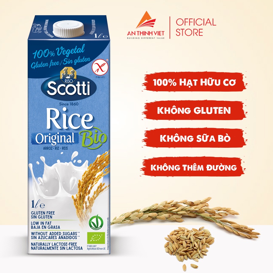 Sữa Gạo Tự Nhiên Hữu Cơ Riso Scotti - Bio Original Rice Drink 1L