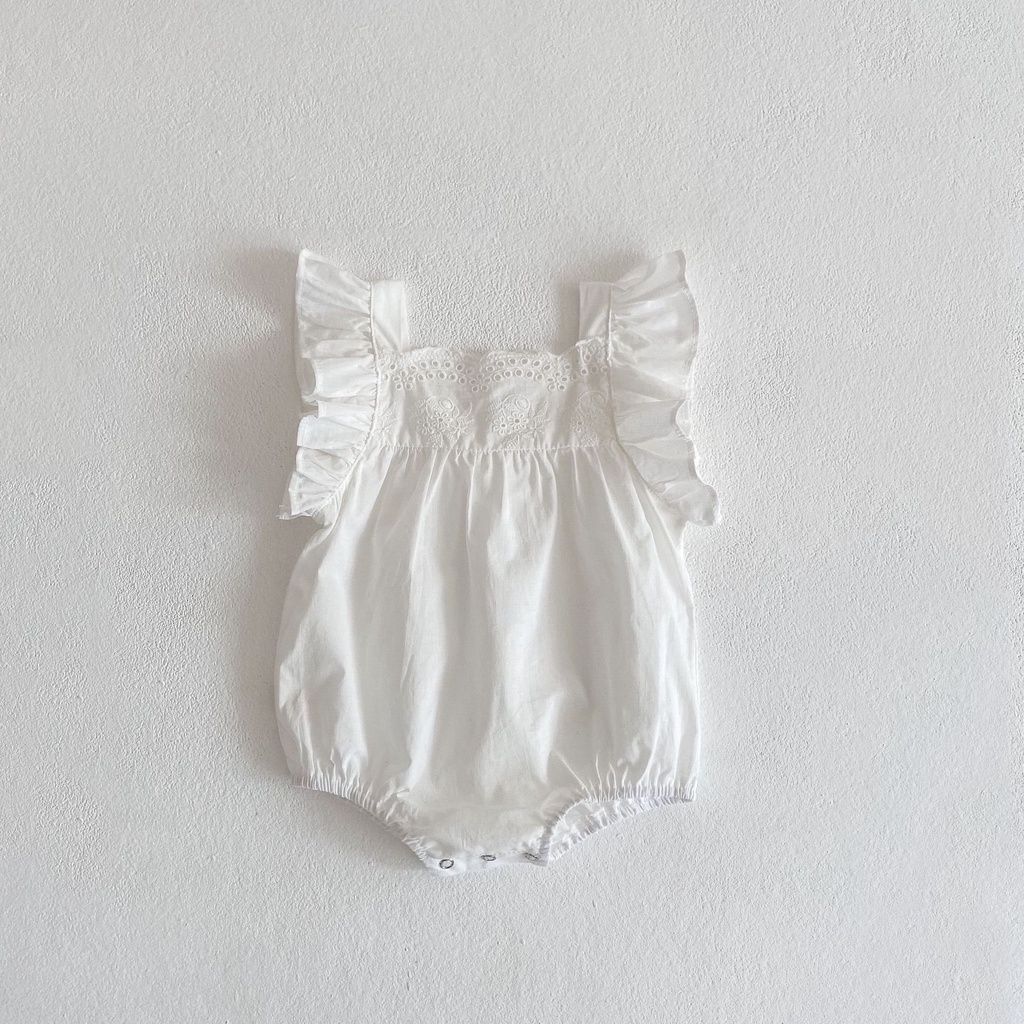 Váy Bodysuit cho bé gái sơ sinh trẻ em 3 tháng đến 2 tuổi BABY112.VN kiểu hàn quốc chất liệu cotton nền trắng thoáng mịn