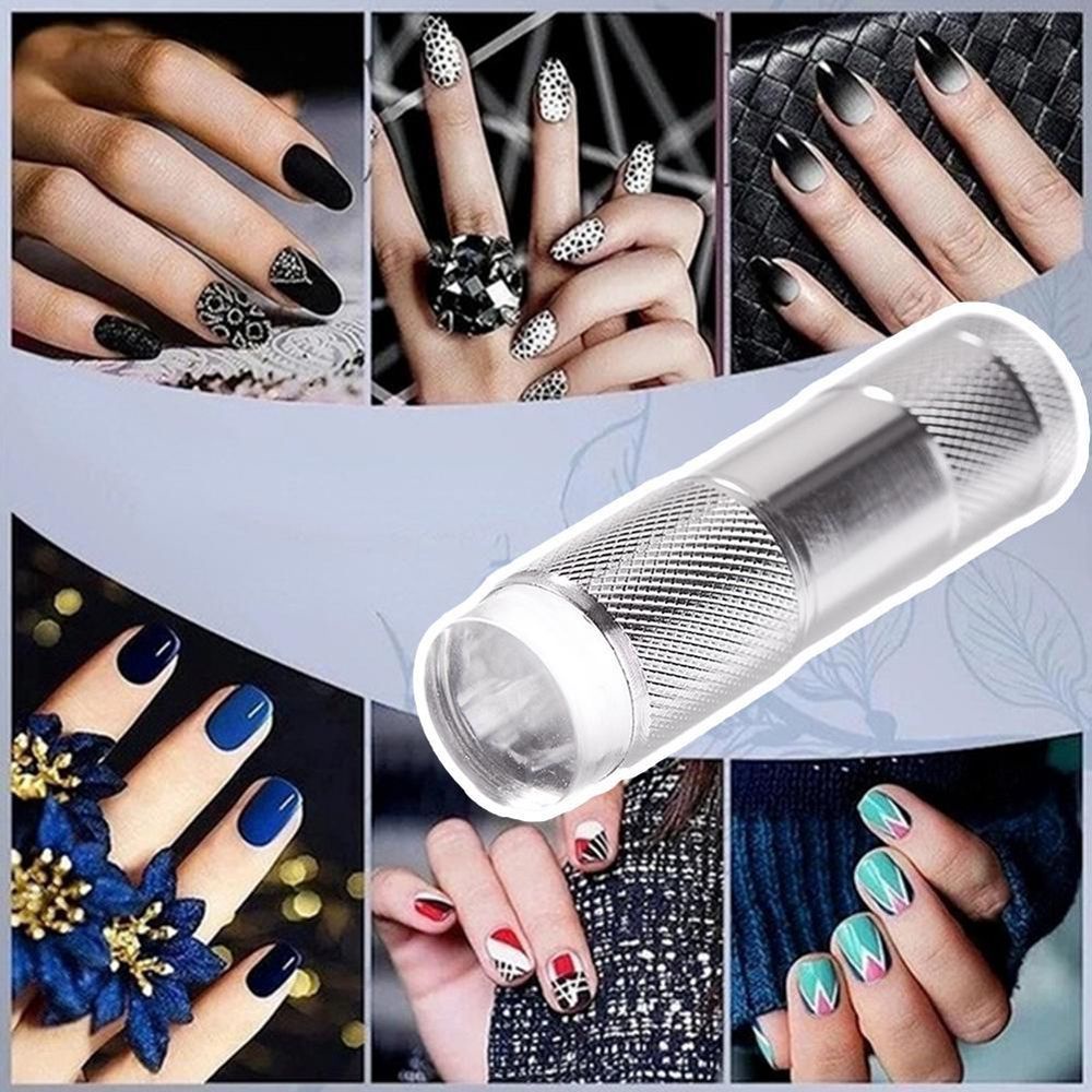 [Hàng mới về] Đèn làm móng tay nghệ thuật bằng silicon dạng ấn mau khô phong cách Pháp đa năng dễ dùng cho phái nữ