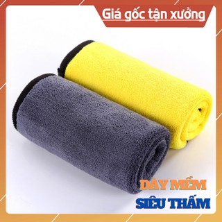 [SIÊU THẤM HÚT] Khăn Lau Xe Hơi Ô Tô Oto 2 Mặt Dày Mềm Siêu Thấm Không Rụng Lông Không Phai Màu Lau Siêu Sạch