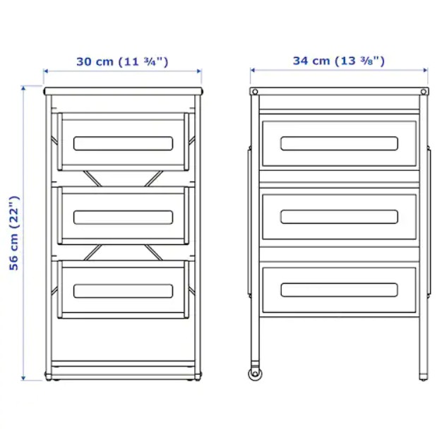 Kệ đa năng 3 tầng LENNART IKEA - CHÍNH HÃNG