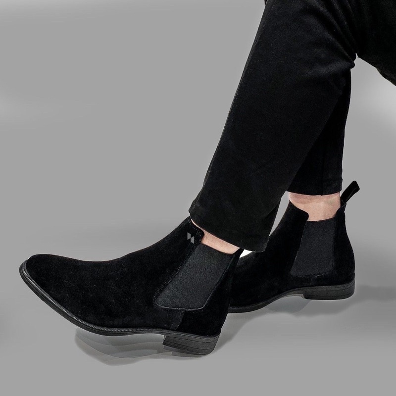 Giày Chelsea Boot nam - Da lộn xịn xò - Đế cao su đúc nguyên khối - Bảo hành 12 tháng Hood HoodVN