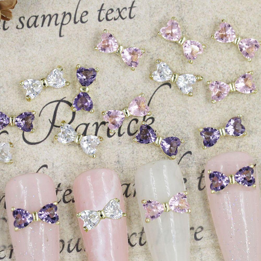 Phụ Kiện Trang Trí Móng Tay Hình Nơ Đính Đá Lấp Lánh Thời Trang DIY
