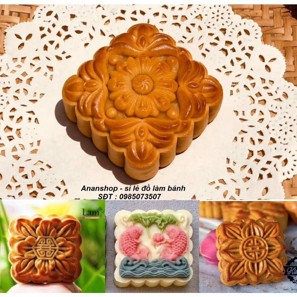 Khuôn trung thu lò xo mẫu mới 150gr - 200gr vuông M2