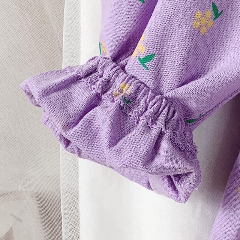 Đầm Tay Dài In Hoa Thời Trang Cho Bé Gái