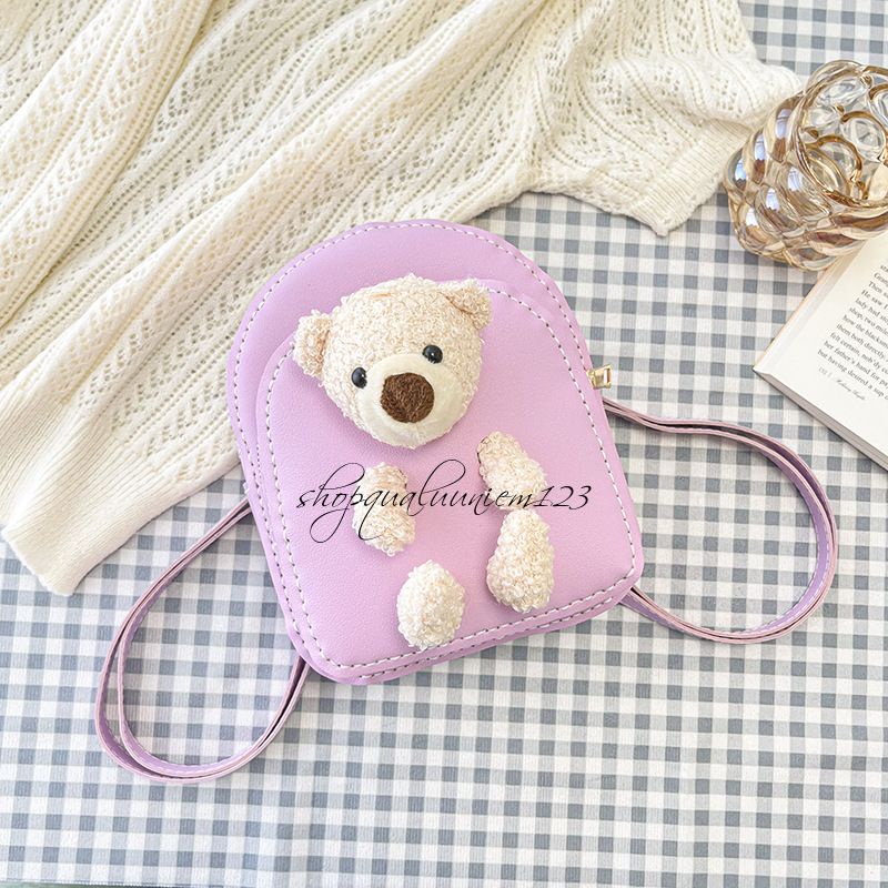Tết Bộ nguyên liệu DIY làm balo handmade kèm gấu, balo gấu da PU đáng yêu chơi tết