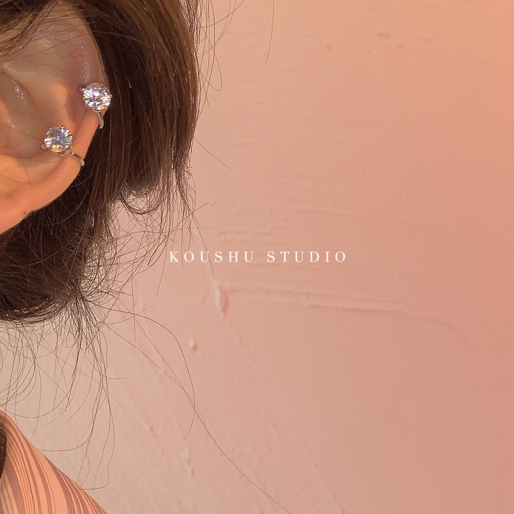 Khuyên Tai Đính Đá Phong Cách Hàn Quốc Đơn Giản Dễ Phối Đồ Dành Cho Nữ