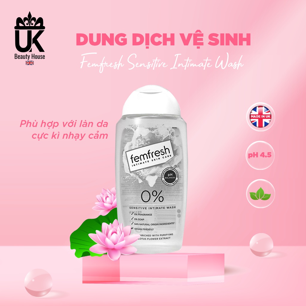 Dung Dịch Vệ Sinh Phụ Nữ FemFresh An Toàn, Dịu Nhẹ Cho Vùng Da Nhạy Cảm 150ml/250ml