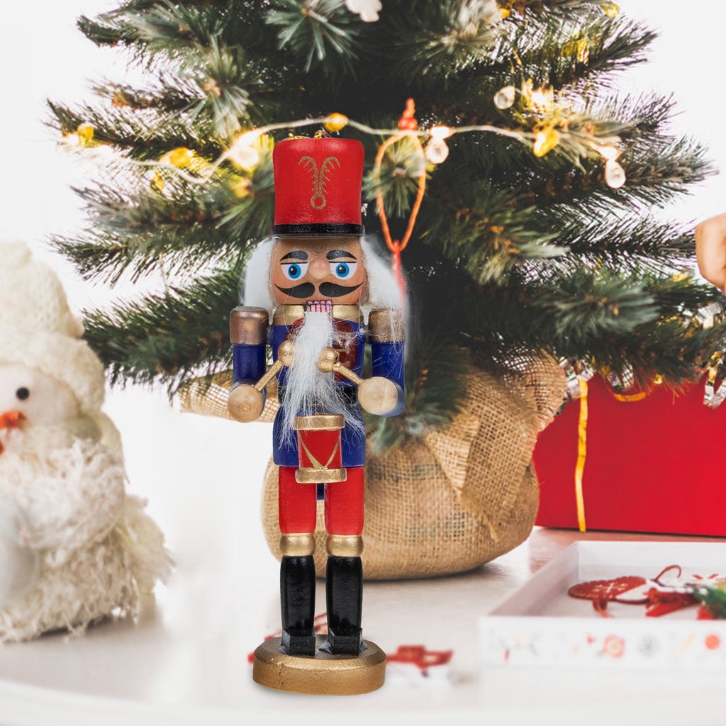 Set 6 Con Rối Gỗ Hình Người Lính Trang Trí Giáng Sinh