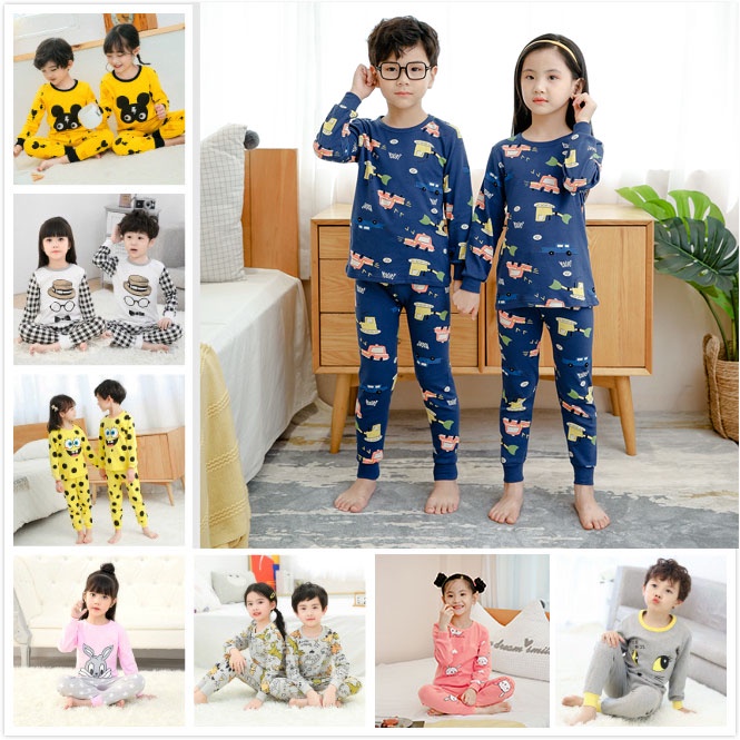 3-15 Tuổi Bộ Đồ Ngủ Trẻ Em Đồ Ngủ Cotton Phù Hợp Với Hoạt Hình Bộ Đồ Ngủ Trẻ Em Bé Trai Bé Gái Bộ Đồ