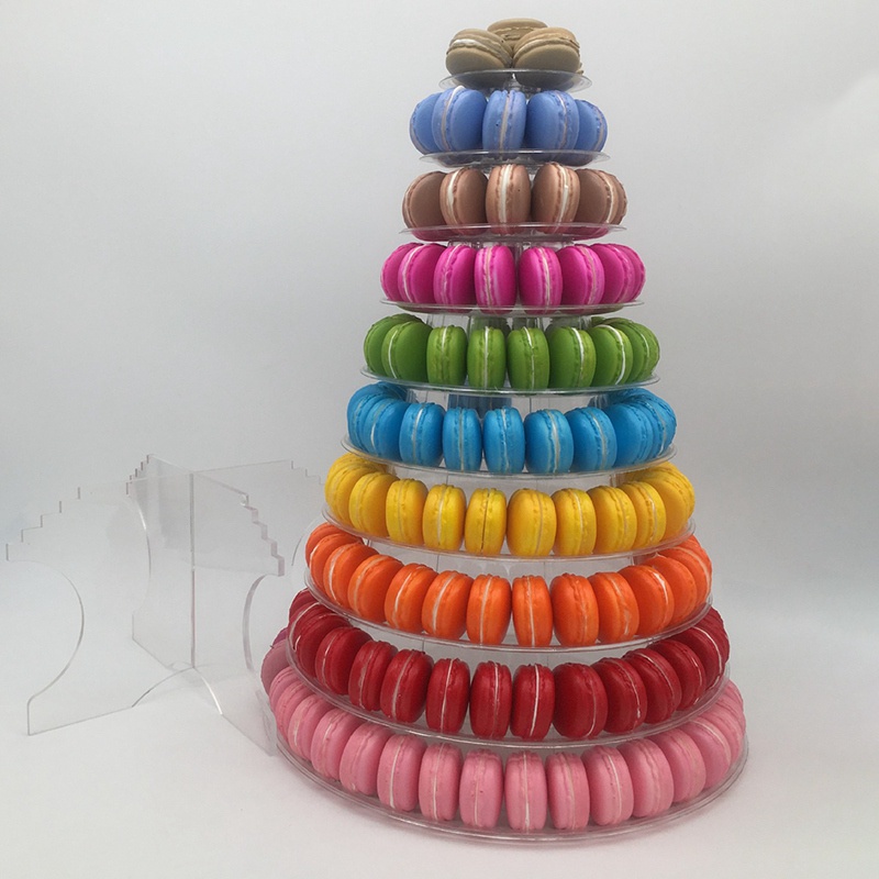 Tháp Trưng Bày Bánh Macaron 10 Tầng Trong Suốt Trang Trí Tiệc Sinh Nhật / Tiệc Cưới