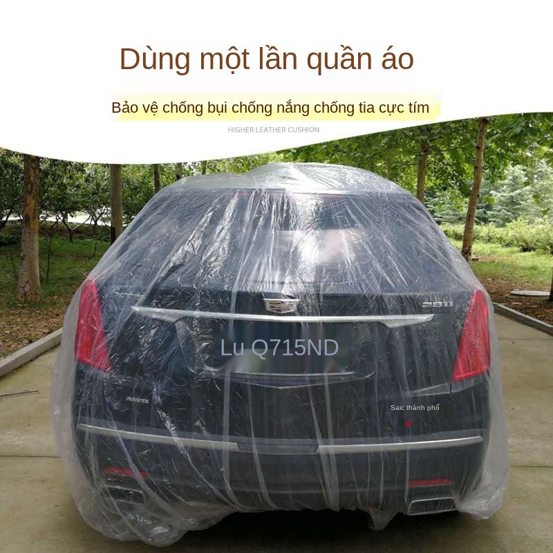 Bạt phủ xe dùng một lần, chống nắng, thấm và mưa, bằng nhựa trong suốt, che bụi ô tô, phun sơn bảo vệ đơn giản phổ th