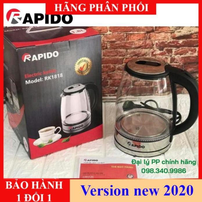 Flashsale - Bình Siêu Tốc Thủy Tinh Rapido RK1818 Chính Hãng, Bảo hành 1 đổi 1