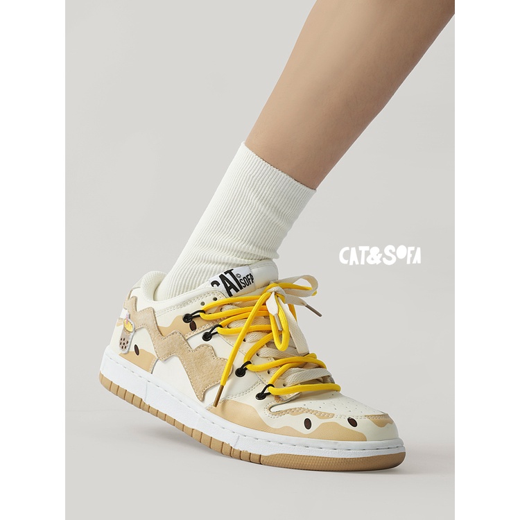 Giày Sneaker Cat&Sofa Chính Hãng - Giày Cat Sofa Trà Sữa Milk Tea Phong Cách Dunk low Đường Phố