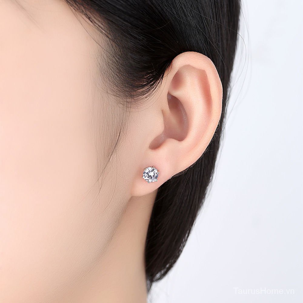 Bông Tai Đính Đá Kim Cương Nhân Tạo Pt950Platinum 1.5carat Fveb