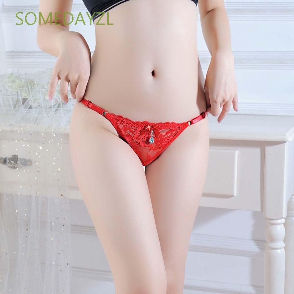 Quần Lót Cotton Lưng Thấp Phối Ren Trong Suốt Gợi Cảm Cho Nữ