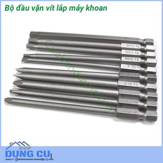 Bộ 10 đầu vặn vít lắp máy khoan