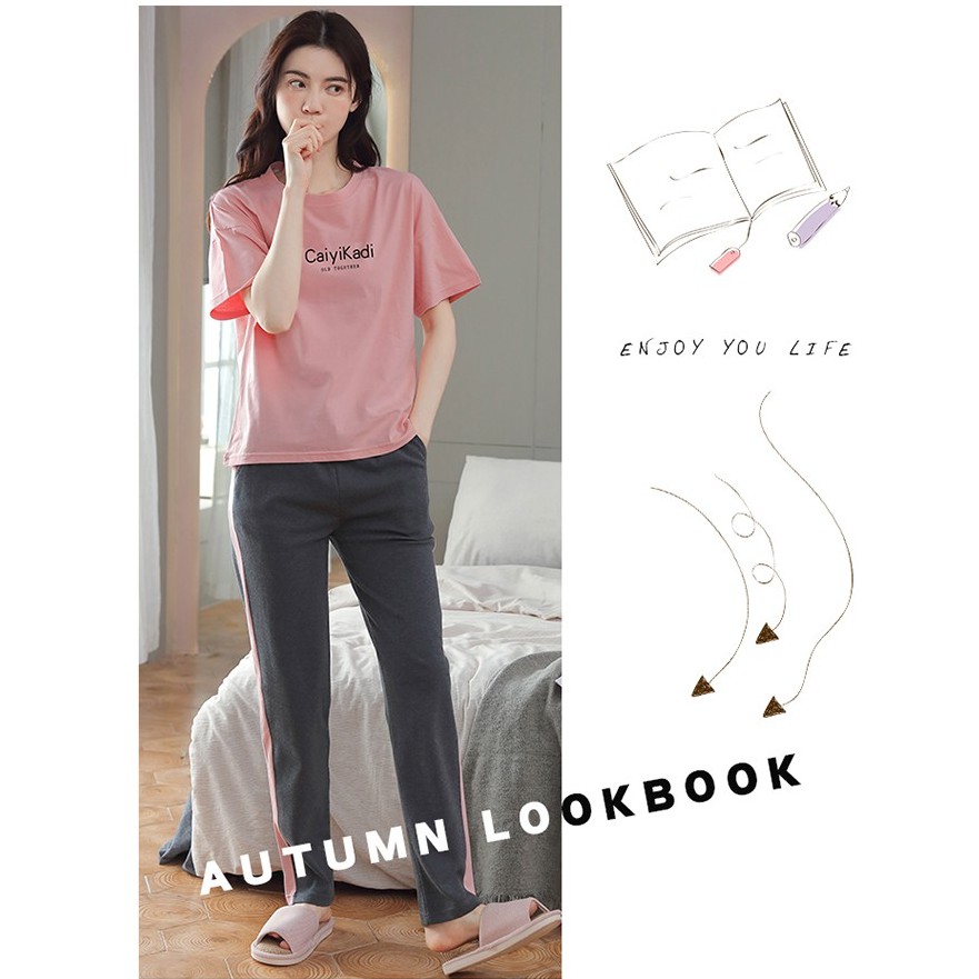 Đồ bộ, đồ mặc nhà nữ chất thun cotton 100% cực dễ thương- MH8011