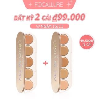 FOCALLURE #GoldenAge 5 in 1 Multi Uses Concealer Palette High Coverage Lightweight Lasting Waterproof Portable 1.3g