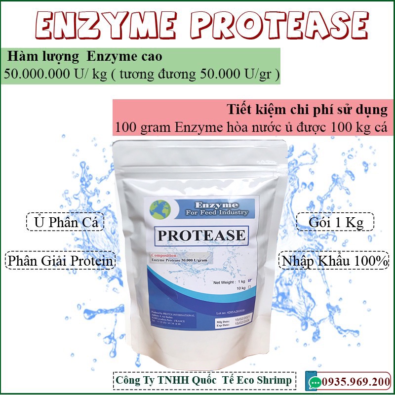 Men Ủ Cá Enzyme Protease, Phân Hủy Protein, Cá Phân Hủy Nhanh, Giảm Mùi Hôi, Hiệu Quả, Tiết Kiệm. Nhập Khẩu Pháp 100%