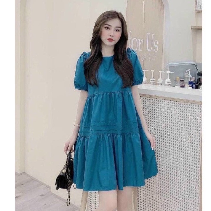 Váy Bầu Hàng quảng Châu ,dáng xuông 3 tầngphong cách Hàn Quốc siêu xinhsiêu thoáng mát thấm hút mồ hôifreesize