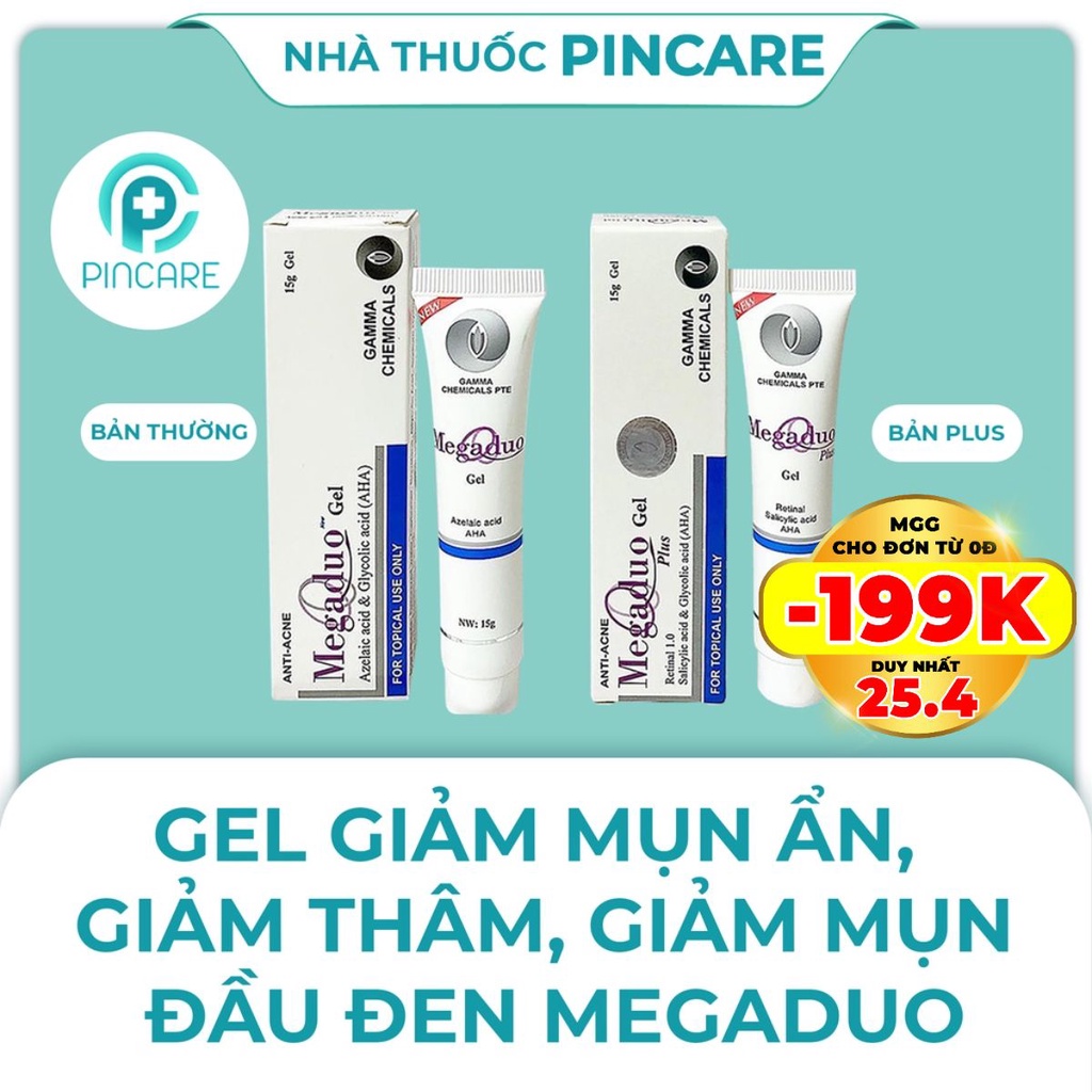 Megaduo gel bản thường AHA và Megaduo Plus Retinal - chấm giảm mụn - Hàng Chính Hãng - Nhà Thuốc PinCare