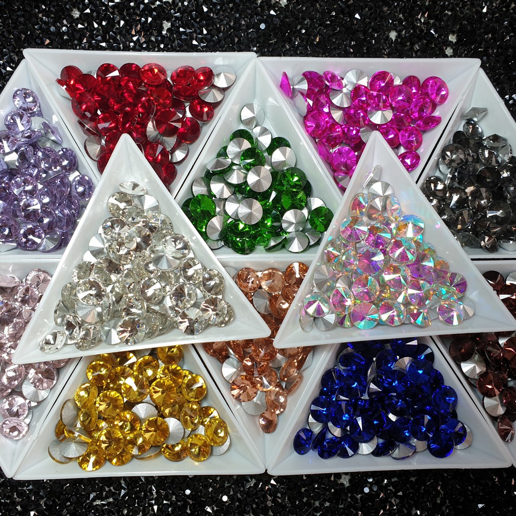 Set 10 viên đá khối chân bạc - hình tròn