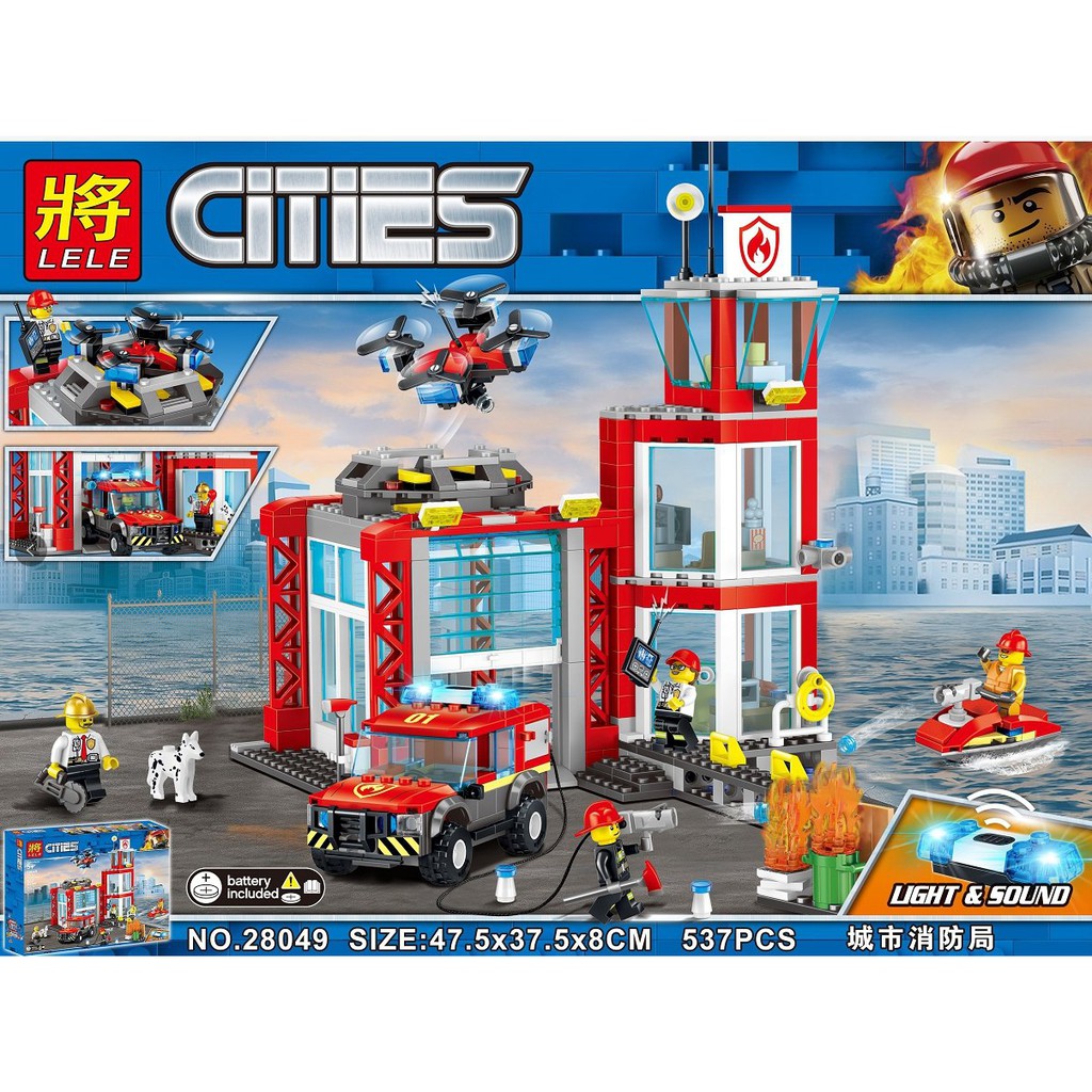 (CÓ SẴN ) lắp ráp mô hình City 60110 Trạm Cứu Hỏa 11215 lele 28049