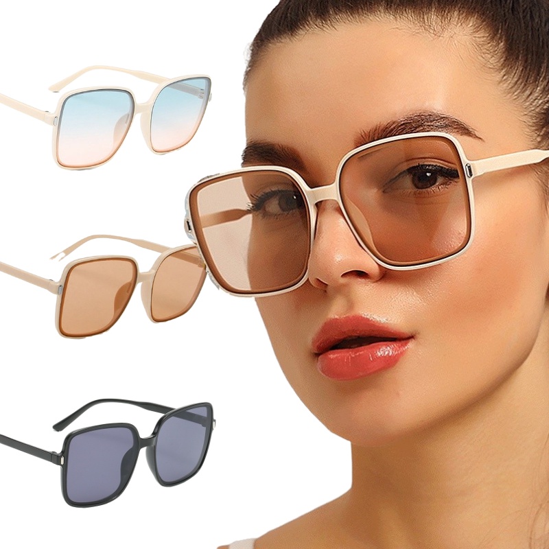 Kính Mát Gọng Vuông Lớn Chống Tia UV Thời Trang Cho Nữ
