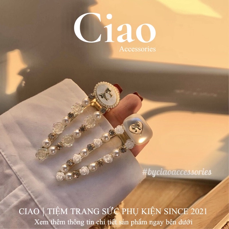 [HOẢ TỐC 1H] Kẹp tóc/ Phụ kiện tóc kim loại thiết kế đính đá sang trọng mã 19 Ciao accessories