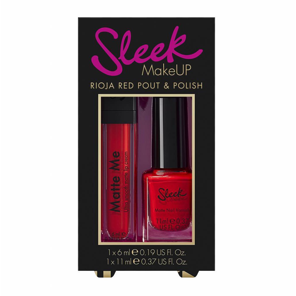 Bộ Son Kem Lì Và Sơn Móng Tay Sleek Rioja Red Pout & Polish Gift Set