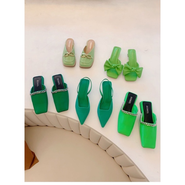 ✨💕Giày dép cao gót màu xanh lá hot trend năm nay đây ạ