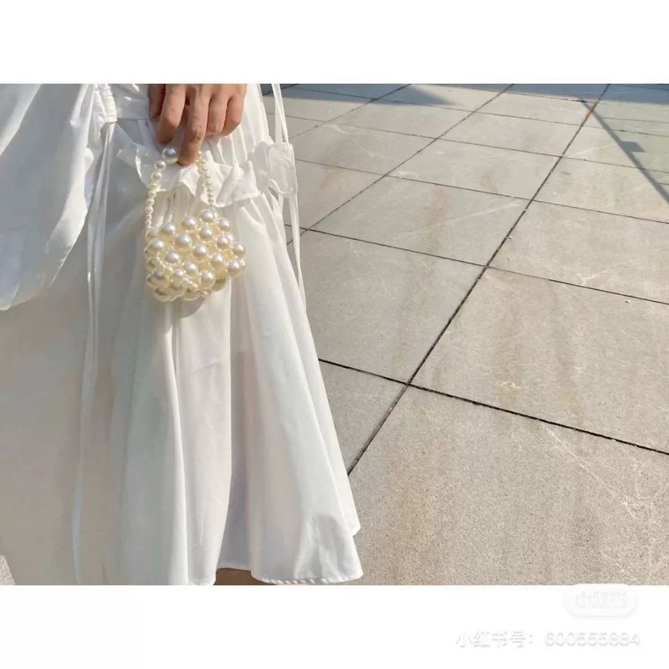 Túi xách mini đính ngọc trai giả dễ thương cho bé gái