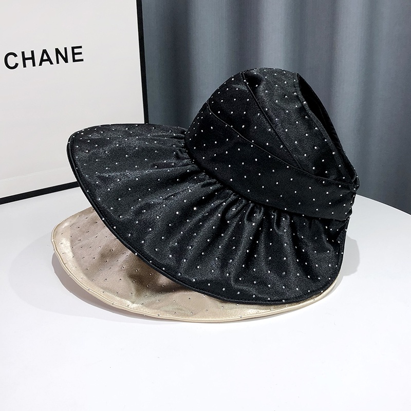 Nón Tai Bèo Vải Mỏng Đính Đá Chống Nắng Thời Trang Mùa Hè Cho Nữ