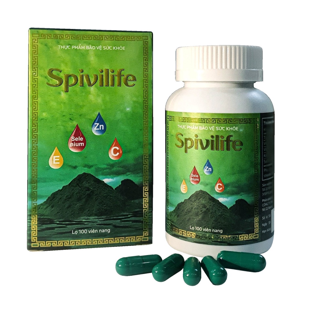 TẢO XOẮN SPIVILIFE 100 viên - Tăng đề kháng, Tăng khả năng chống lão hóa, Bổ sung các Vitamin & Protein cho cơ thể.