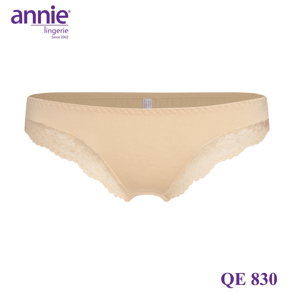 Quần lót nữ trơn vải cotton 4 chiều phối ren annie QE830 mềm mại, dịu dàng nữ tính, gợi cảm, thoáng mát ôm trọn vòng 3