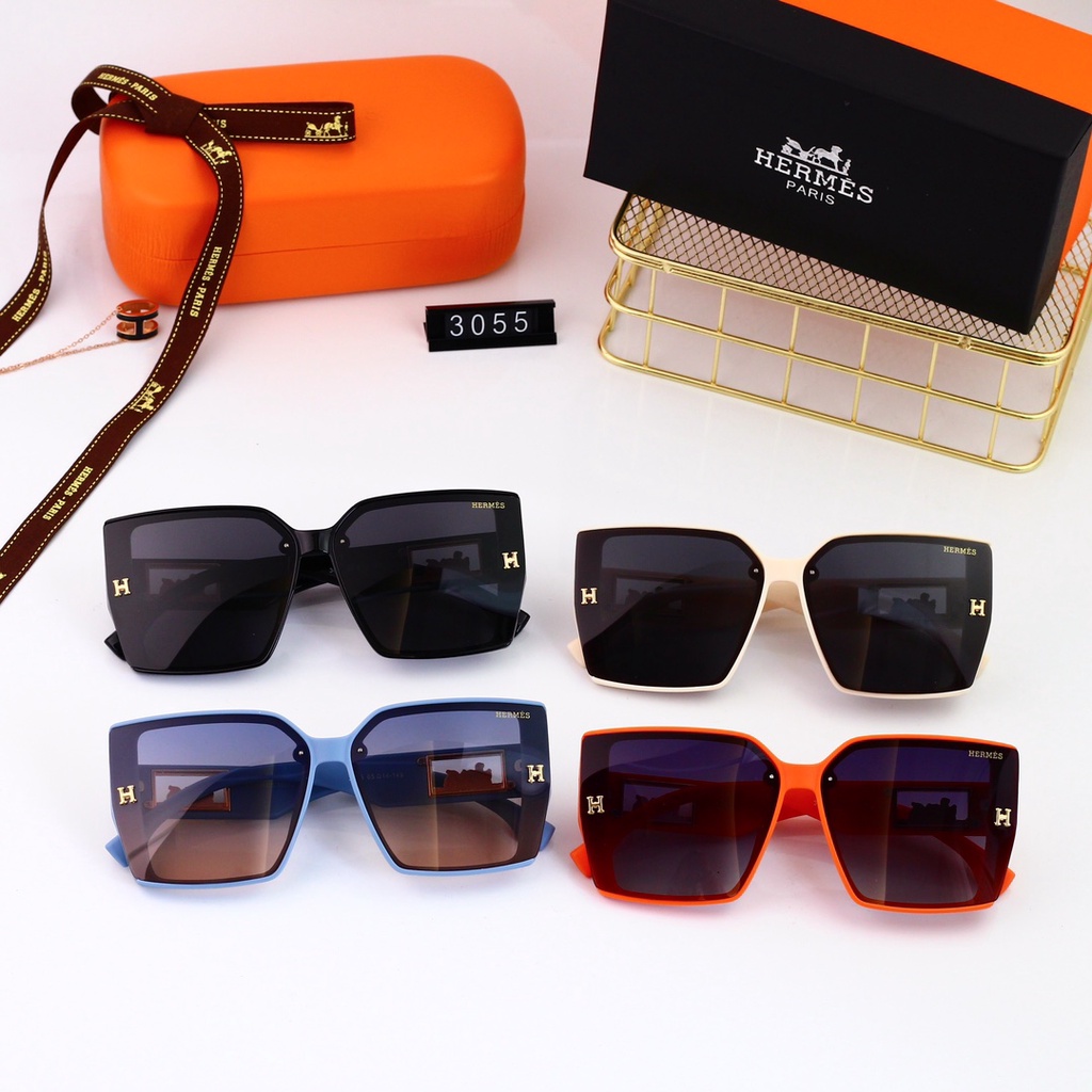 Kính Mát Hermes Chống Tia Uv400 Phong Cách Cổ Điển Thời Trang Cho Nam Và Nữ