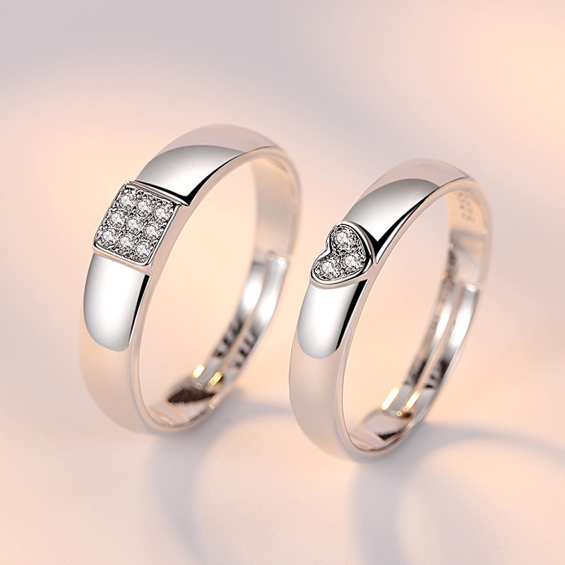 Nhẫn đôi mạ bạc s925 bền màu tự chỉnh kích thước nhiều mẫu mã thời trang Hàn Quốc June accessories