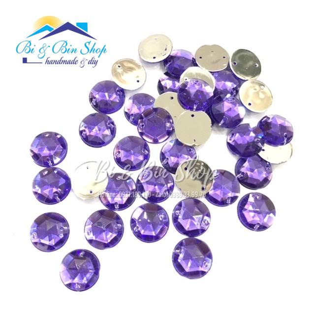 Sỉ Gói 720 Viên Đá Kết Tròn 15mm Đính Kết Trang Phục Thời Trang, Làm Phụ Kiện Handmade