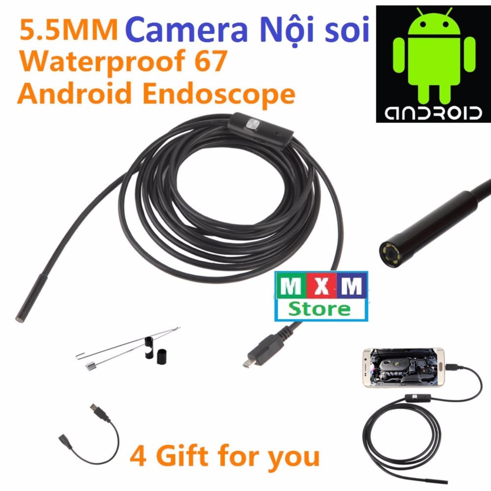 Camera nội soi endoscope chống nước IP67 5.5mm cho Android Camera nội soi cơ thể kiểm tra bên trong đường ống máy móc