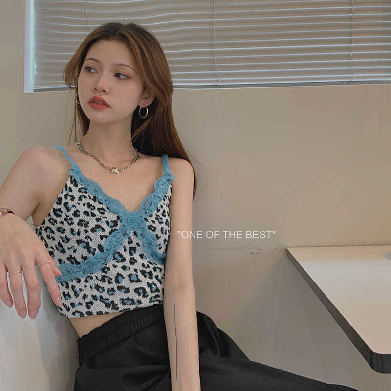 Áo Thun 2 Dây In Họa Tiết Da Báo Cho Nữcb264 10k