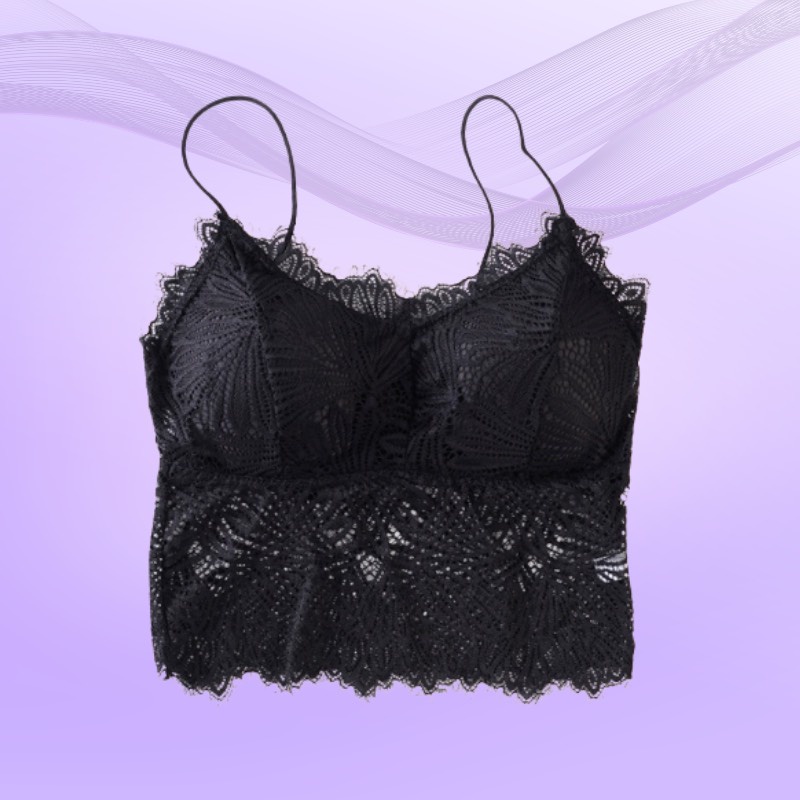 Áo lót ngực dạng bra đệm mỏng ren họa tiết lá siêu xinh DORIS - 2817