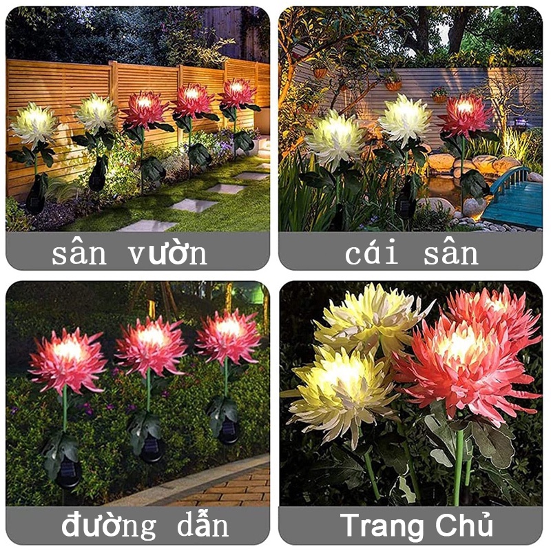 [Hàng sẵn sàng&amp;COD] LED Đèn sân đèn năng lượng mặt trời sân vườn hoa cúc hình dạng hoa cho vườn nhà lối đi bãi cỏ và trang trí mặt đất