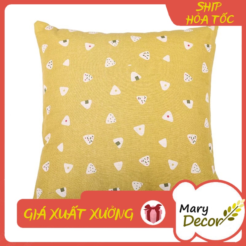Gối tựa sofa Mary Decor - họa tiết Họa tiết cake trắng nền vàng đất G-C07