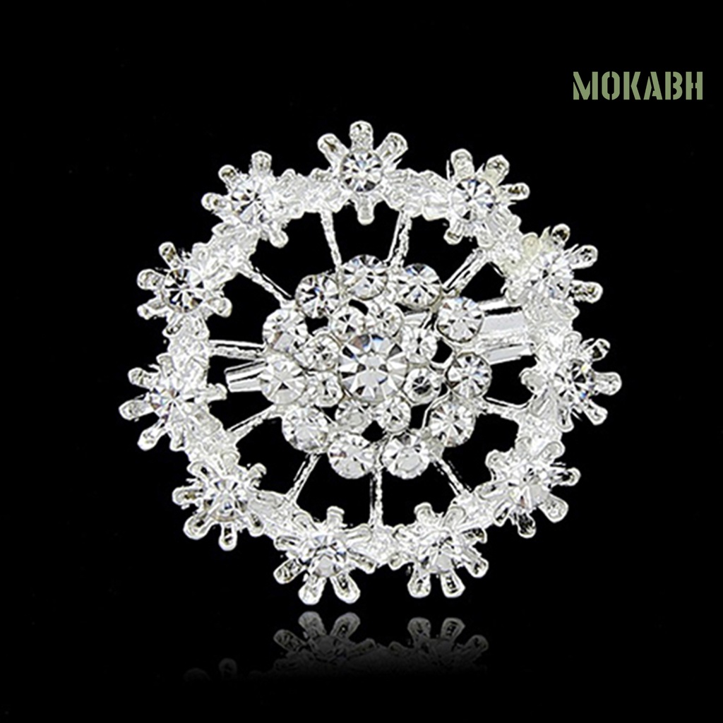 Ghim Cài Áo Hình Hoa / Trái Tim Đính Đá Lấp Lánh Chống Gỉ Sét Cho Nữ