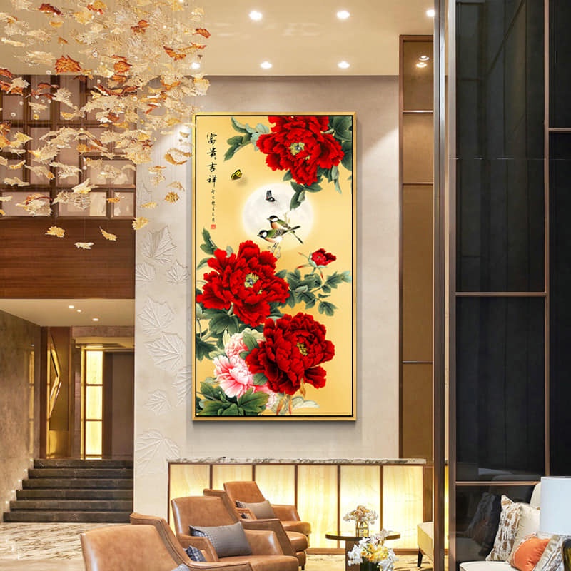 Tranh thêu chữ thập Hoa mẫu đơn DX1161-120x64cm