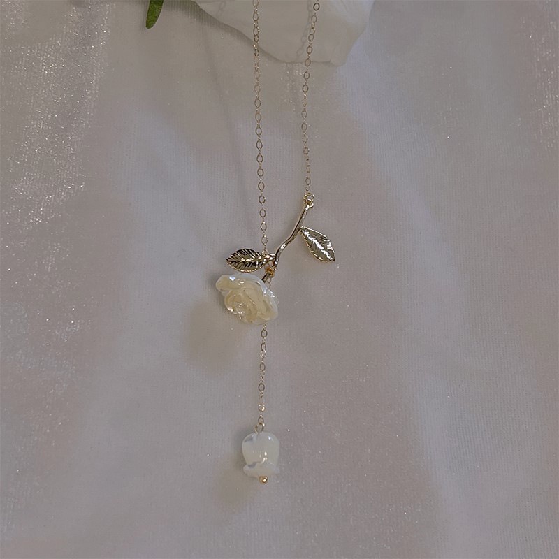 Dây Chuyền Mặt Hoa Hồng/Lá Phong Cách Pháp Xinh Xắn