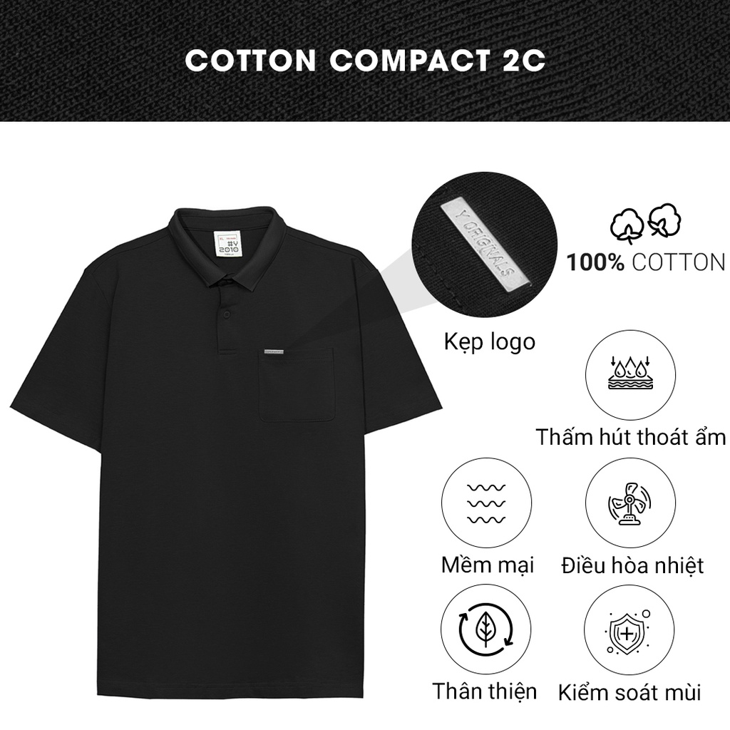 Áo Thun Polo Nam Trơn Đơn Giản Vải Cotton Thấm Hút Thoáng Ầm Kiểm Soát Mùi Thương Hiệu Y2010 M15 21083 |YaMe|